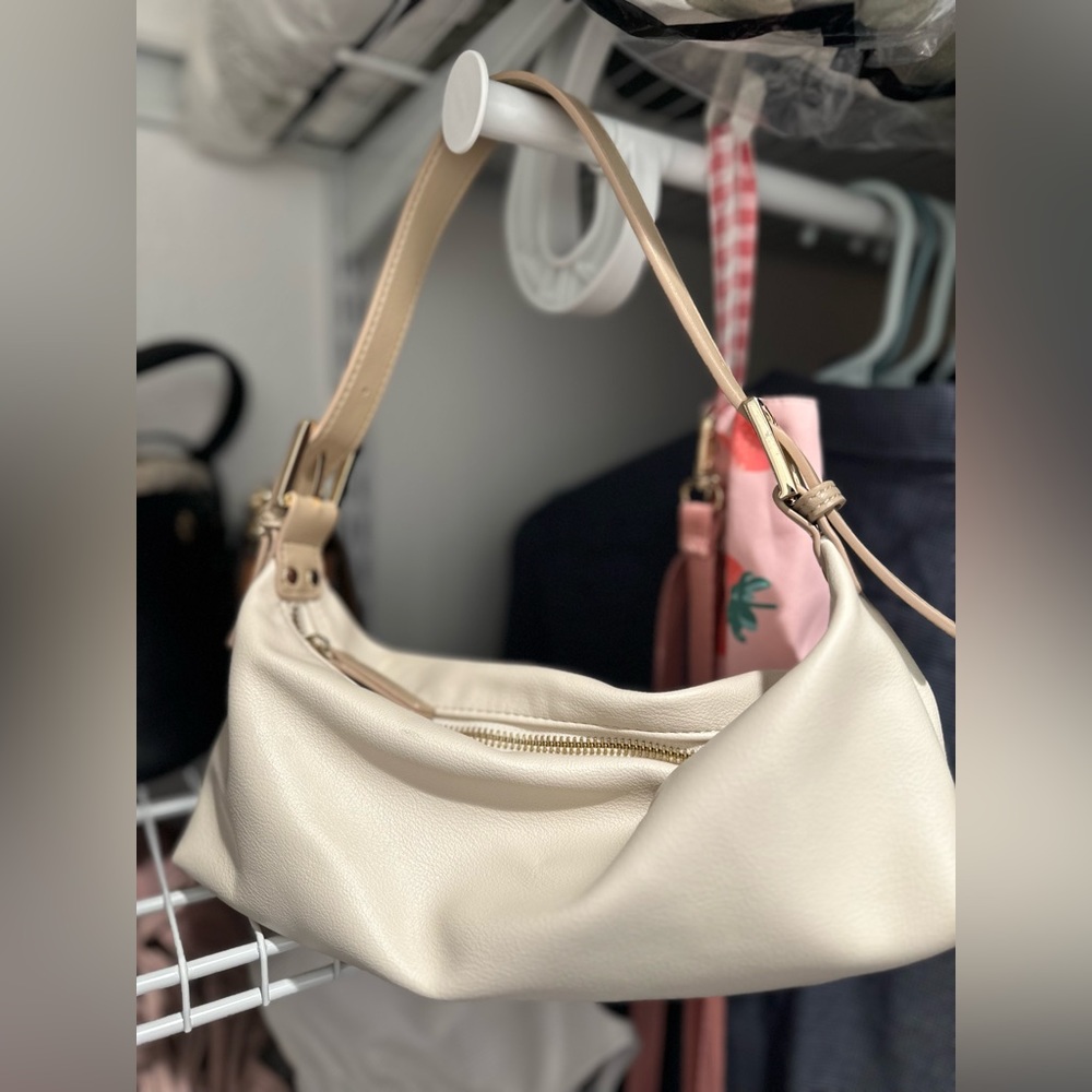 French style shoulder bag cream color